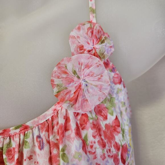 VTG Oscar De La Renta Pink Label Floral Slip Y2K 90s Chemise Nightgown Nightie L - Picture 3 of 15